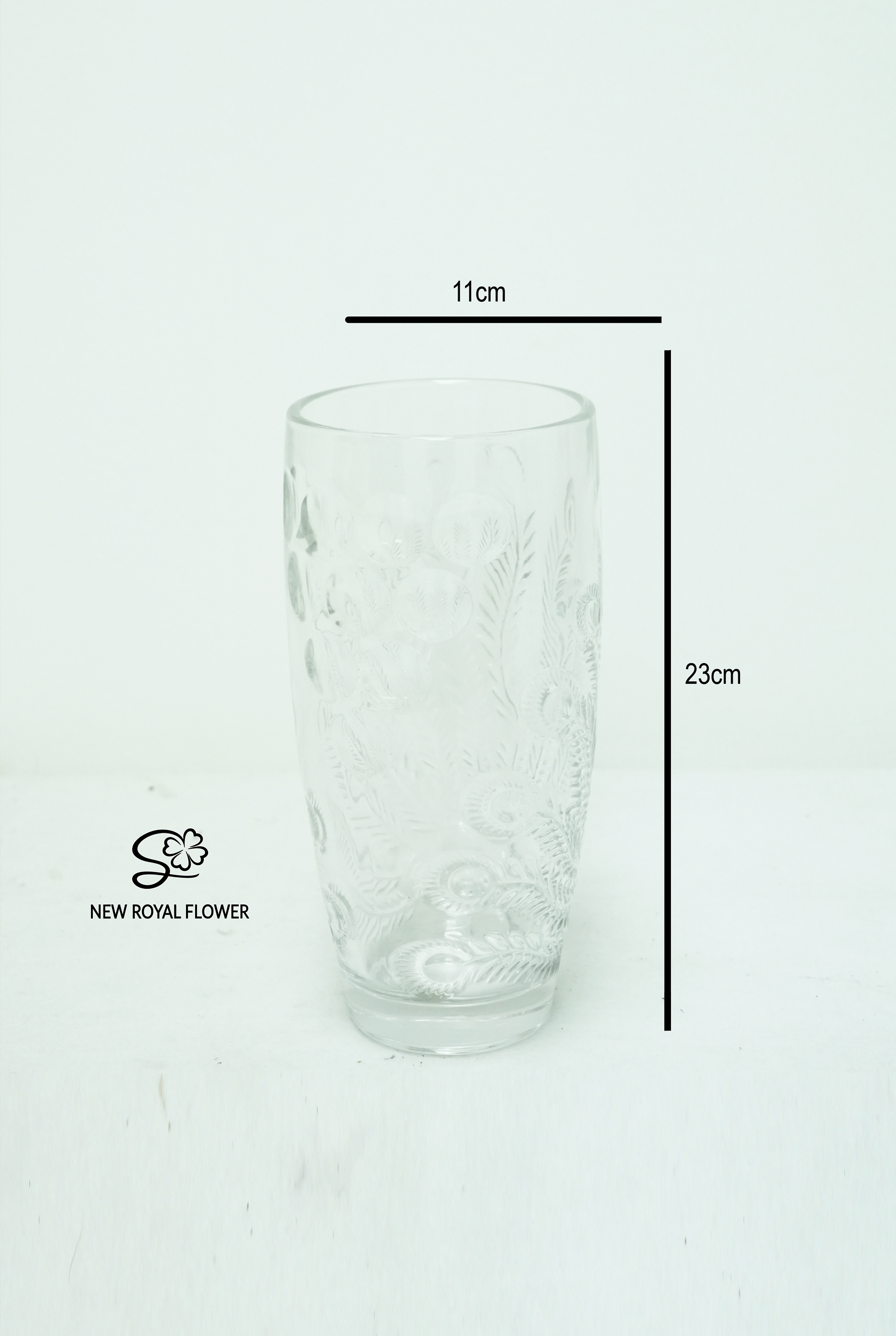 Royal Bloom™ Clear Embossed Glass Vase