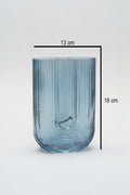 Ribbed U-Back Light Blue Glass Vase