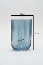 Ribbed U-Back Light Blue Glass Vase