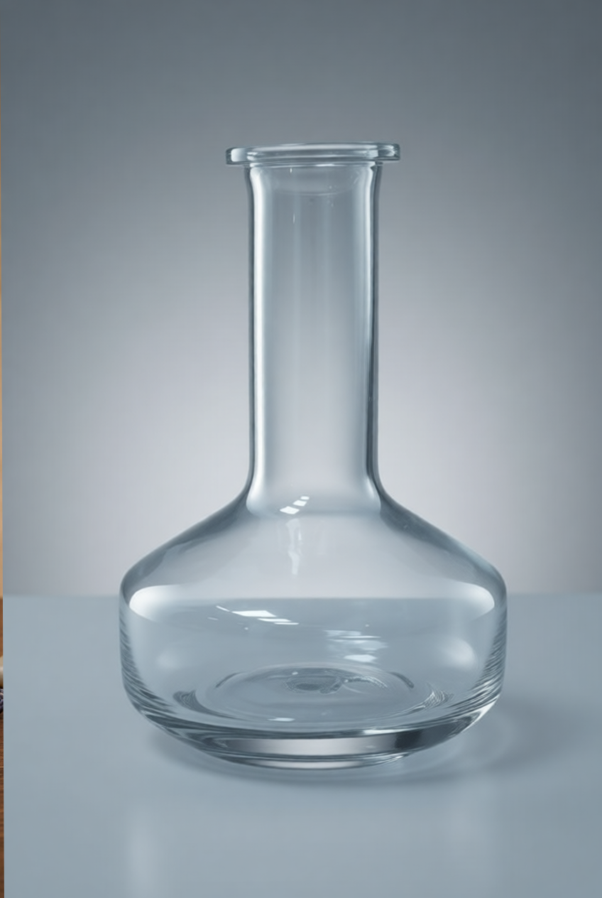 Decanter-Style Clear Glass Vase