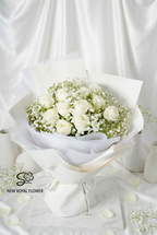 Eternal White Grace（11 white rose bouquet）