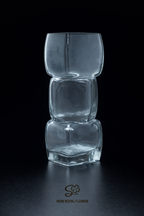 Stacked Cube Clear Glass Vase