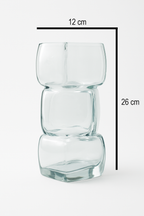 Stacked Cube Clear Glass Vase