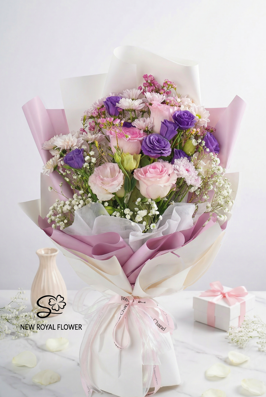 Blush Harmony – Pastel Garden Bouquet