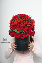 Scarlet Passion Luxury Rose Hat Box