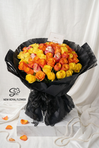 Golden Sunset Rose Bouquet