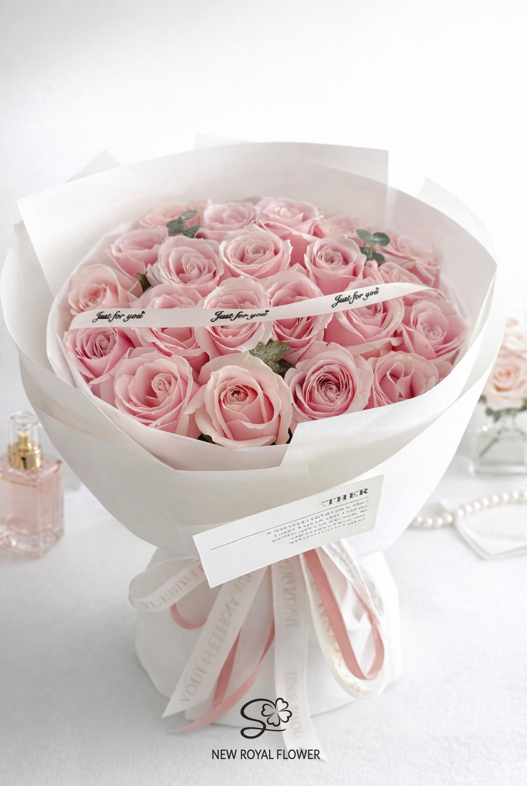 Blush Royal Pink Rose Bouquet