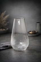 Clear Frosted Textured Glass Vase – 30cm