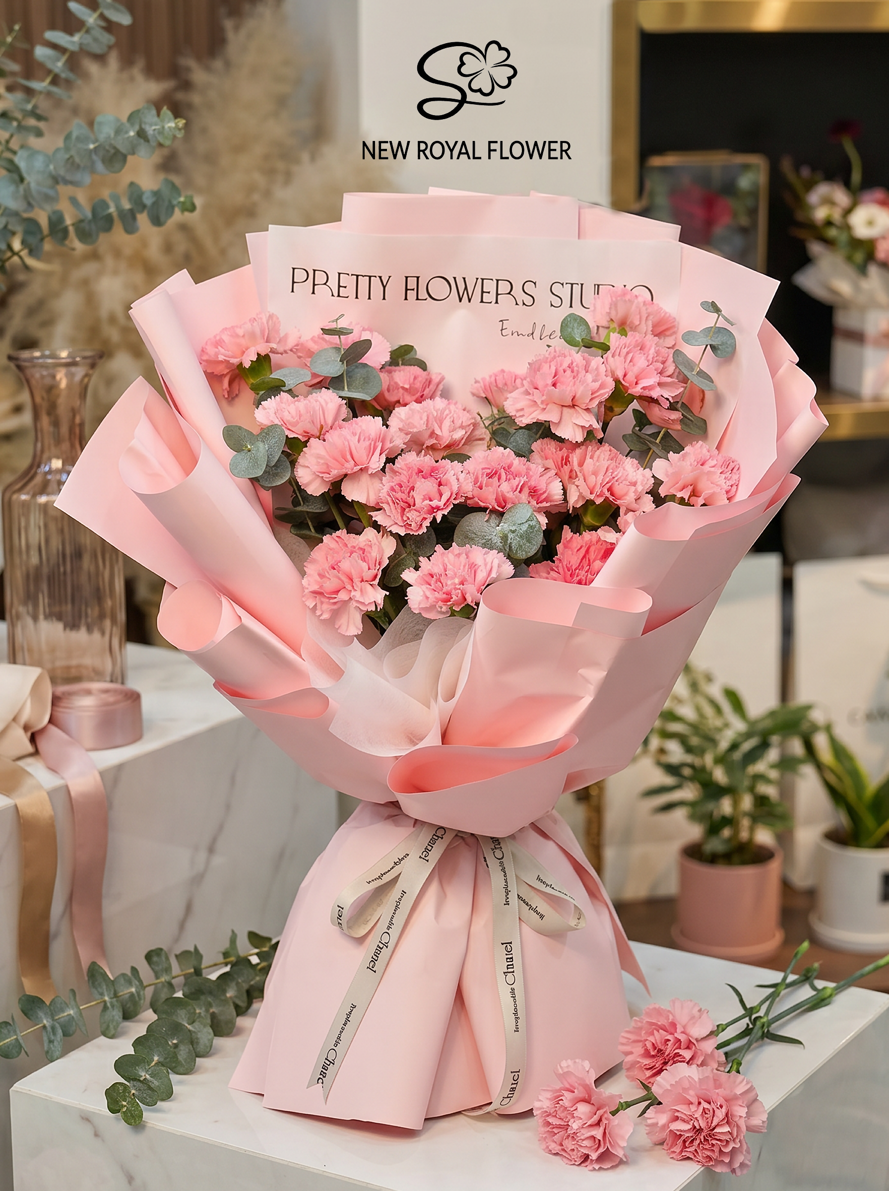 Blush Pink Carnation Bouquet