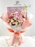 Blush Elegance Pink Rose & Orchid Bouquet