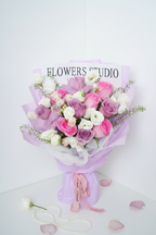 Pastel Pink & Purple Mixed Rose Bouquet