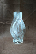 WaveRipple Sculpted Clear Glass Vase