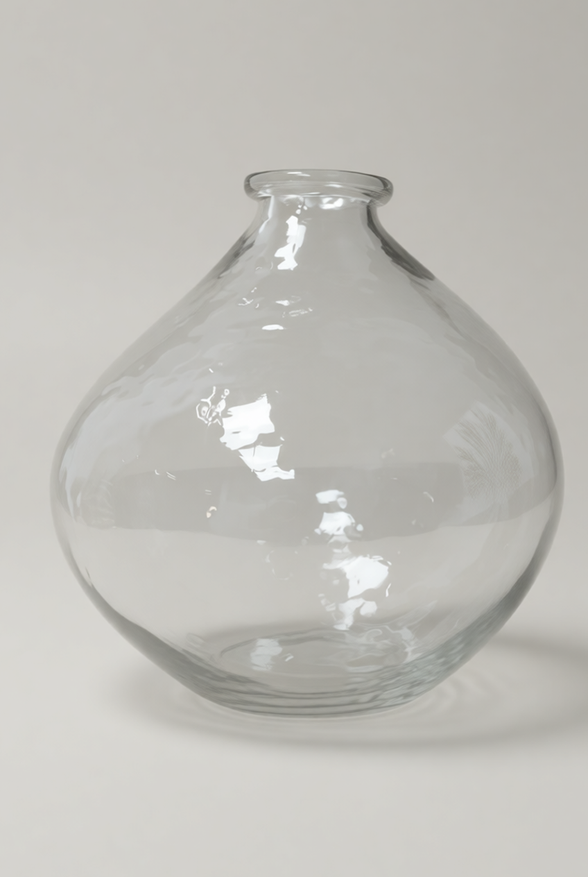 Textured Bulb Clear Glass Vase