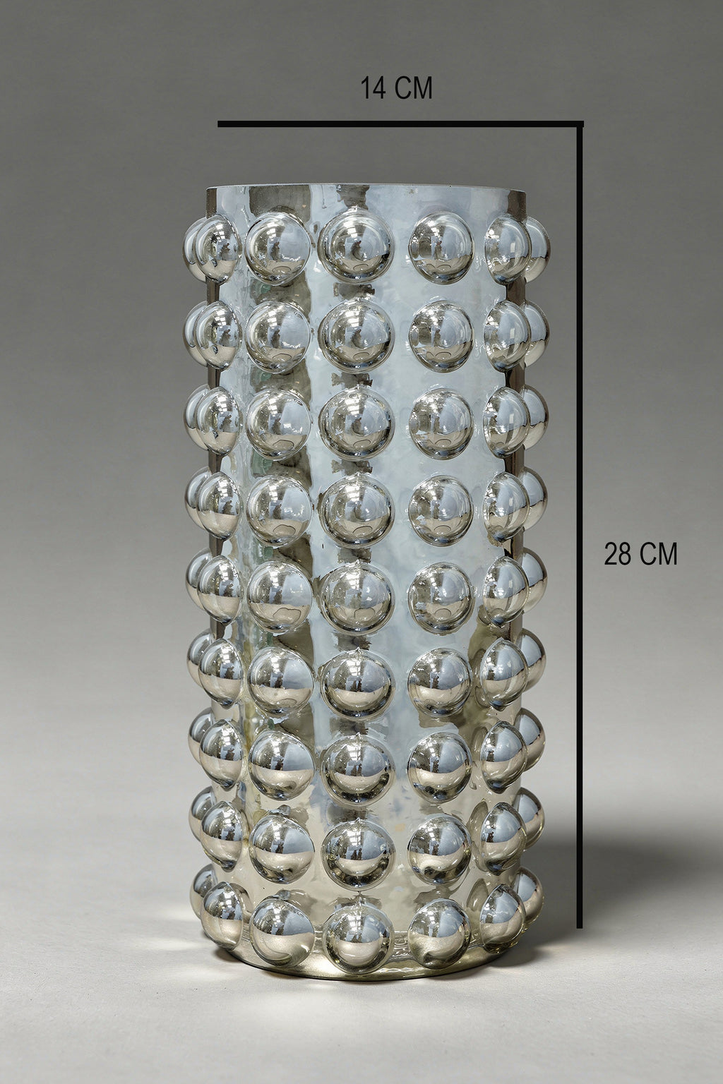 Bubble-Textured Cylinder Glass Vase