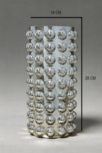 Bubble-Textured Cylinder Glass Vase