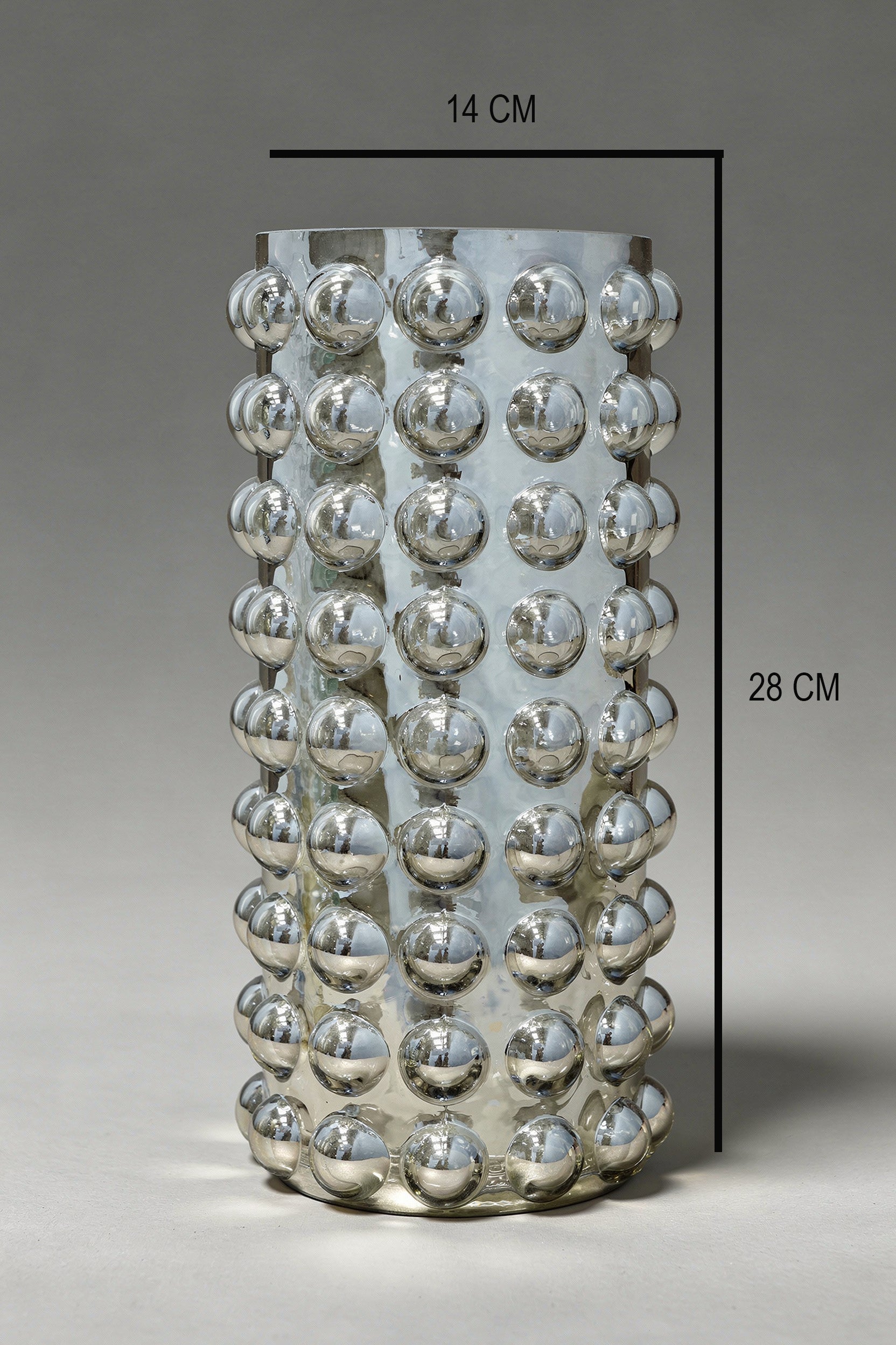 Bubble-Textured Cylinder Glass Vase