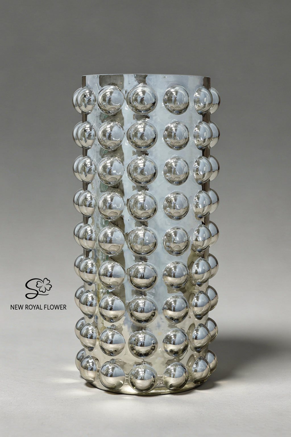Bubble-Textured Cylinder Glass Vase