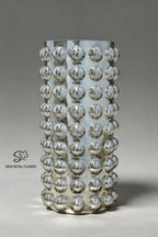 Bubble-Textured Cylinder Glass Vase