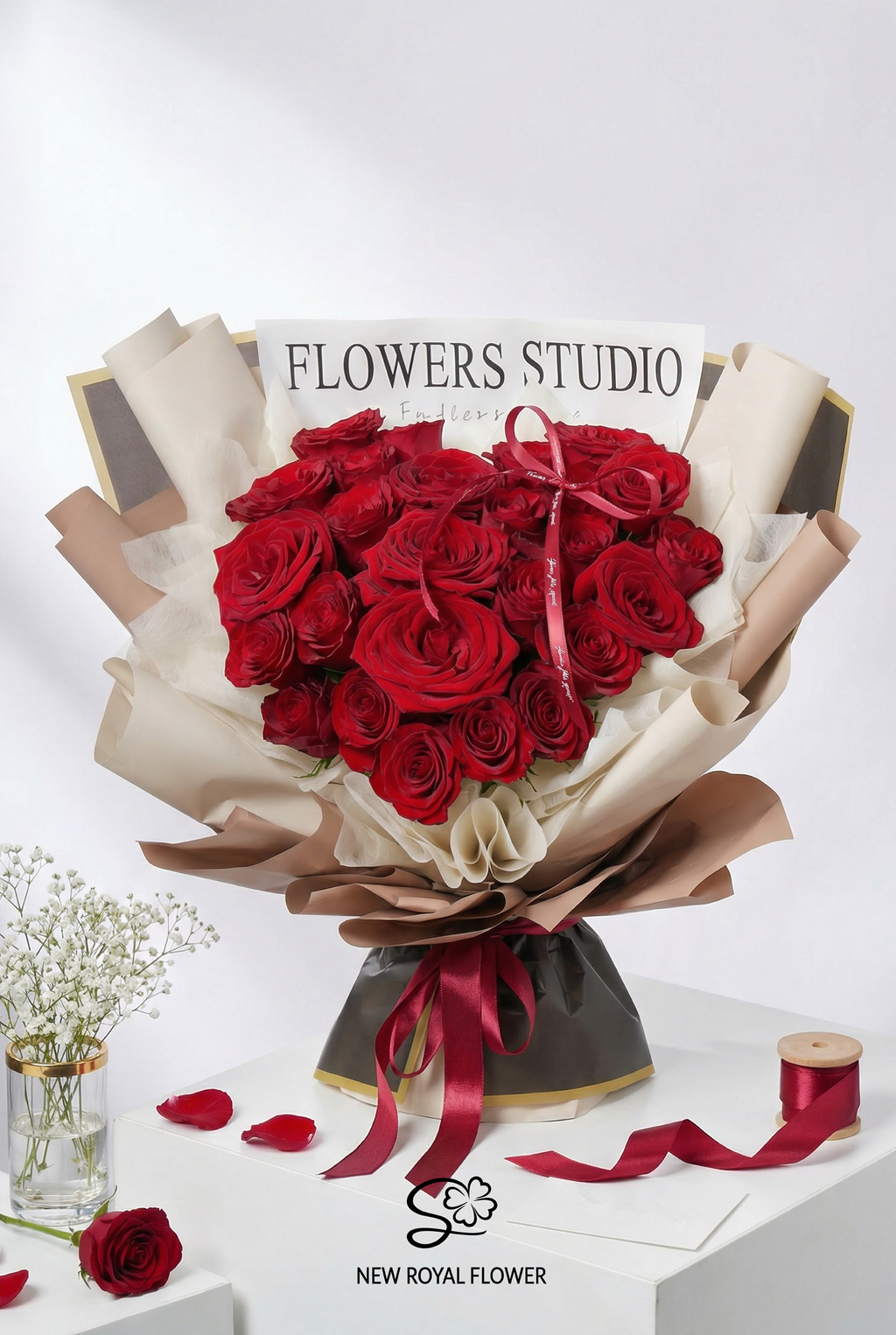 Crimson Elegance Rose Bouquet