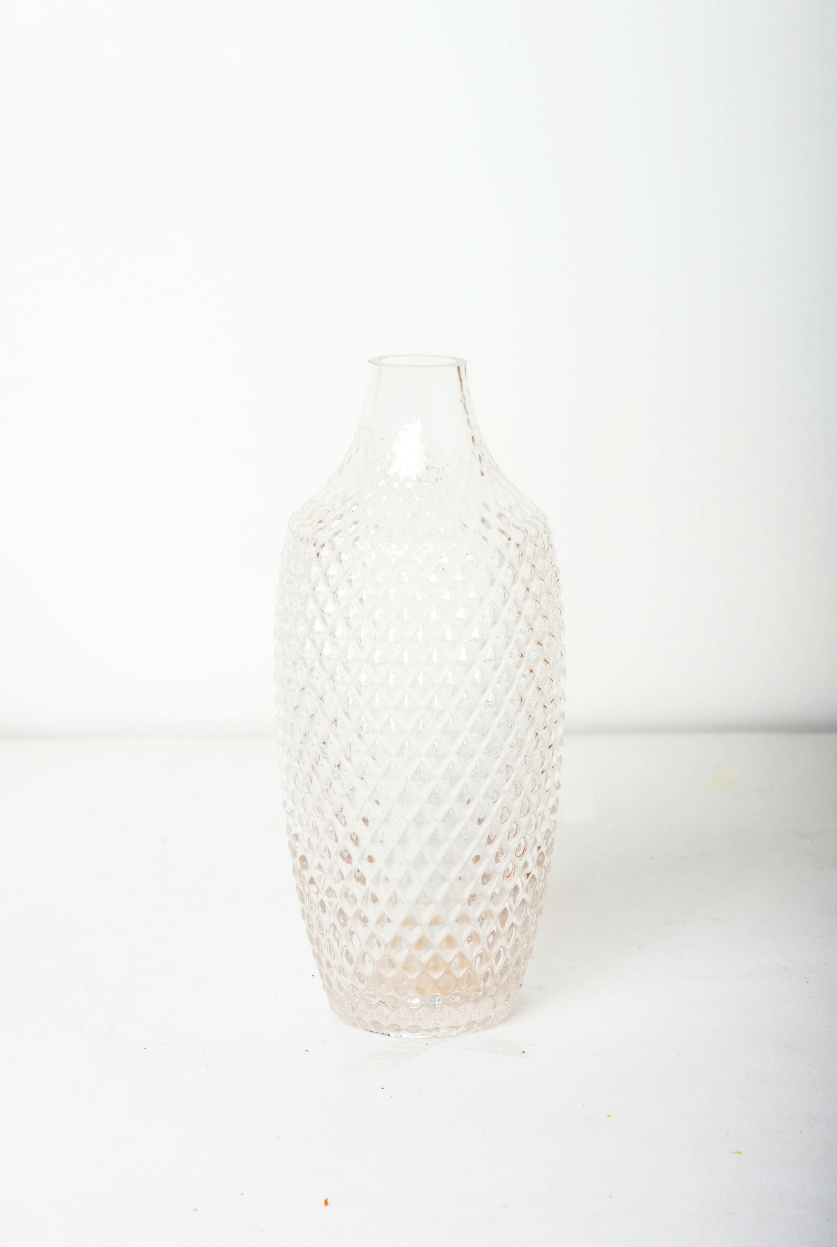 Clear Textured Glass Vase – 30 cm