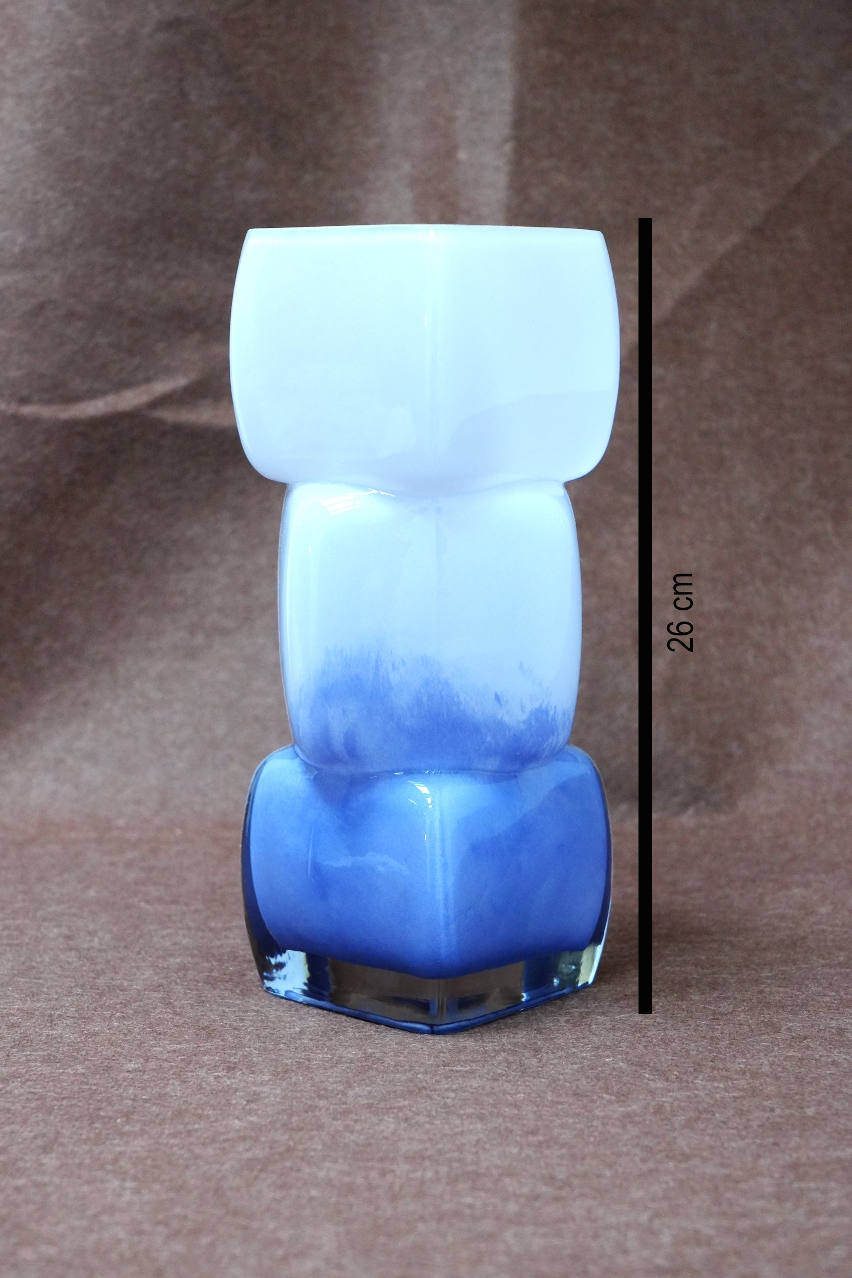Block Stacked Gradient Glass Vase