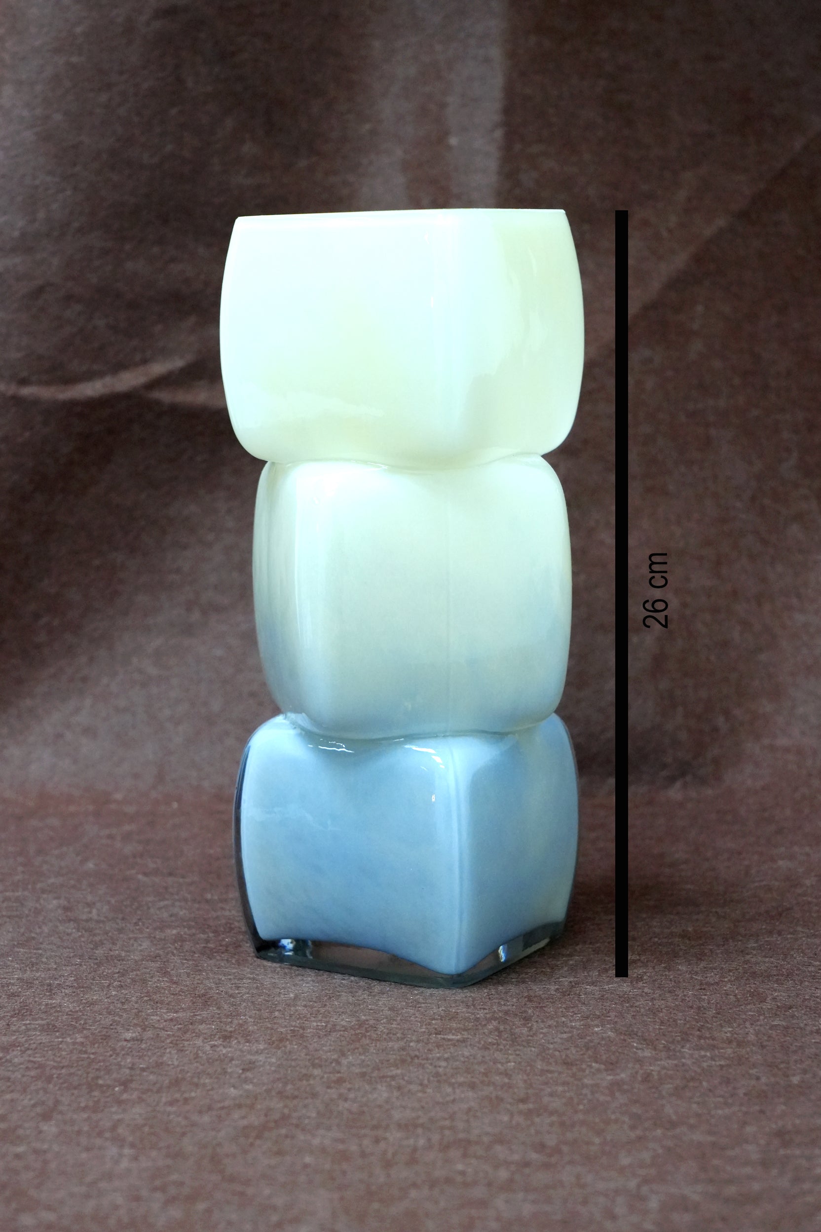 Block Stacked Gradient Glass Vase