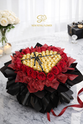 Golden Indulgence Ferrero Rocher & Red Rose Bouquet