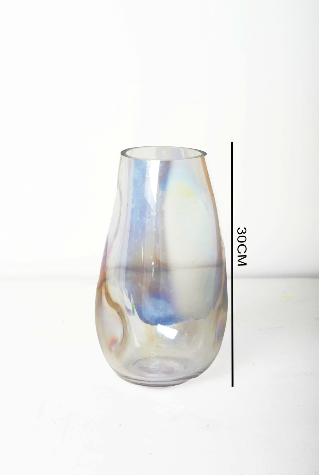 Iridescent Glass Decorative Vase – 30 cm