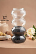 wo-Tone Bubble Stacked Glass Vase