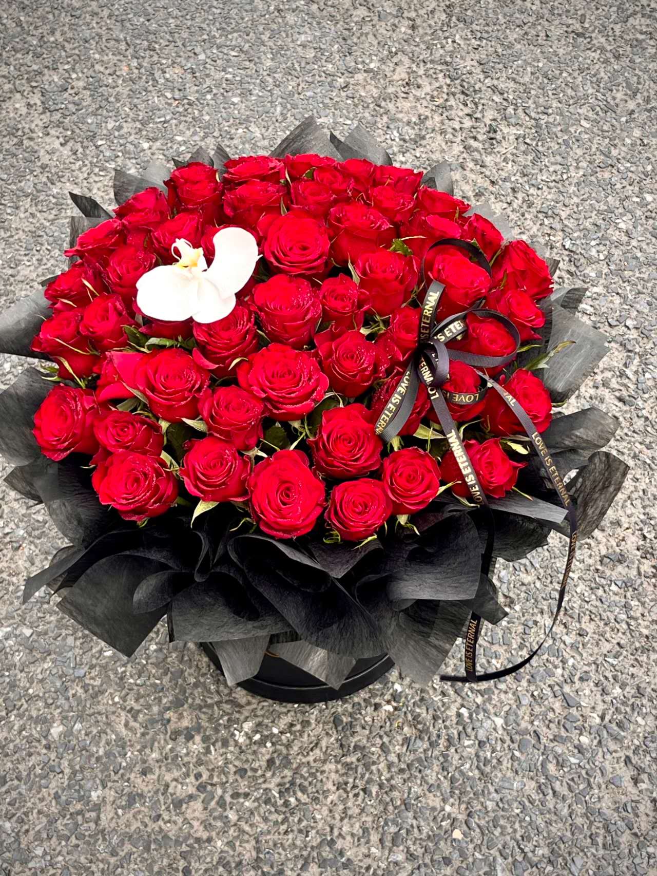 Red Rose Box Bouquet 33 Stems, 51 Stems, 101 Stems
