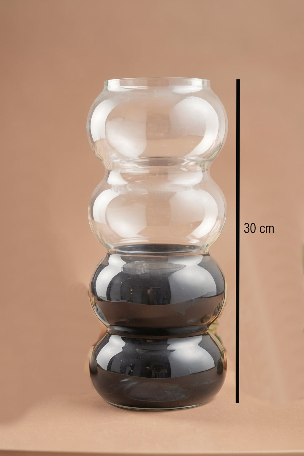 wo-Tone Bubble Stacked Glass Vase