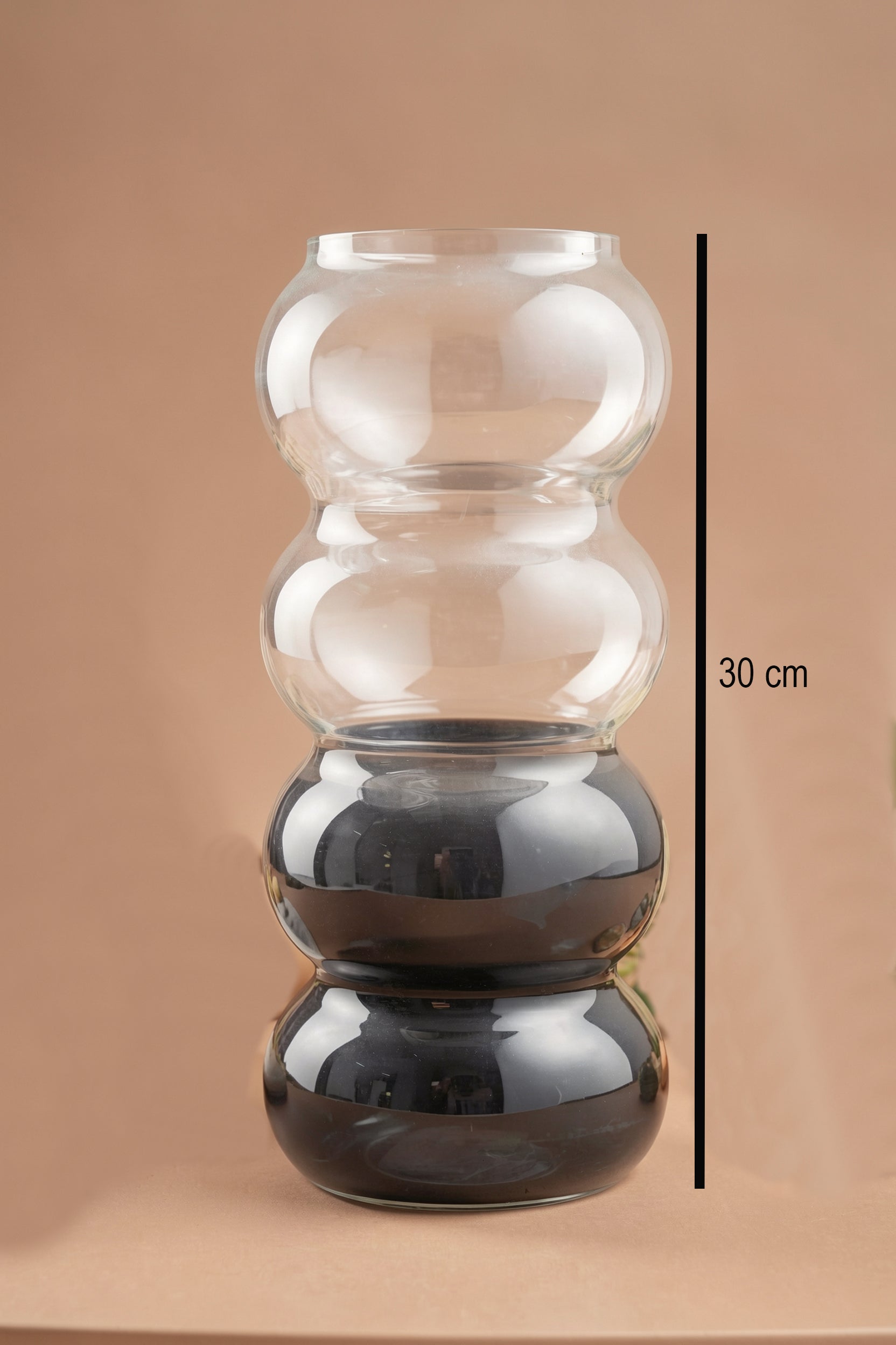 wo-Tone Bubble Stacked Glass Vase