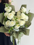 Lime White Rose Bouquet