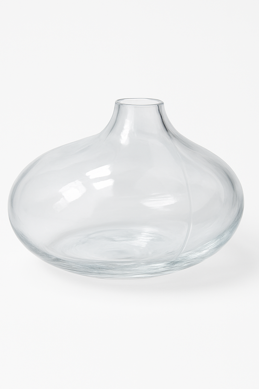 Onion-Shaped Clear Glass Vase