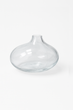 Onion-Shaped Clear Glass Vase