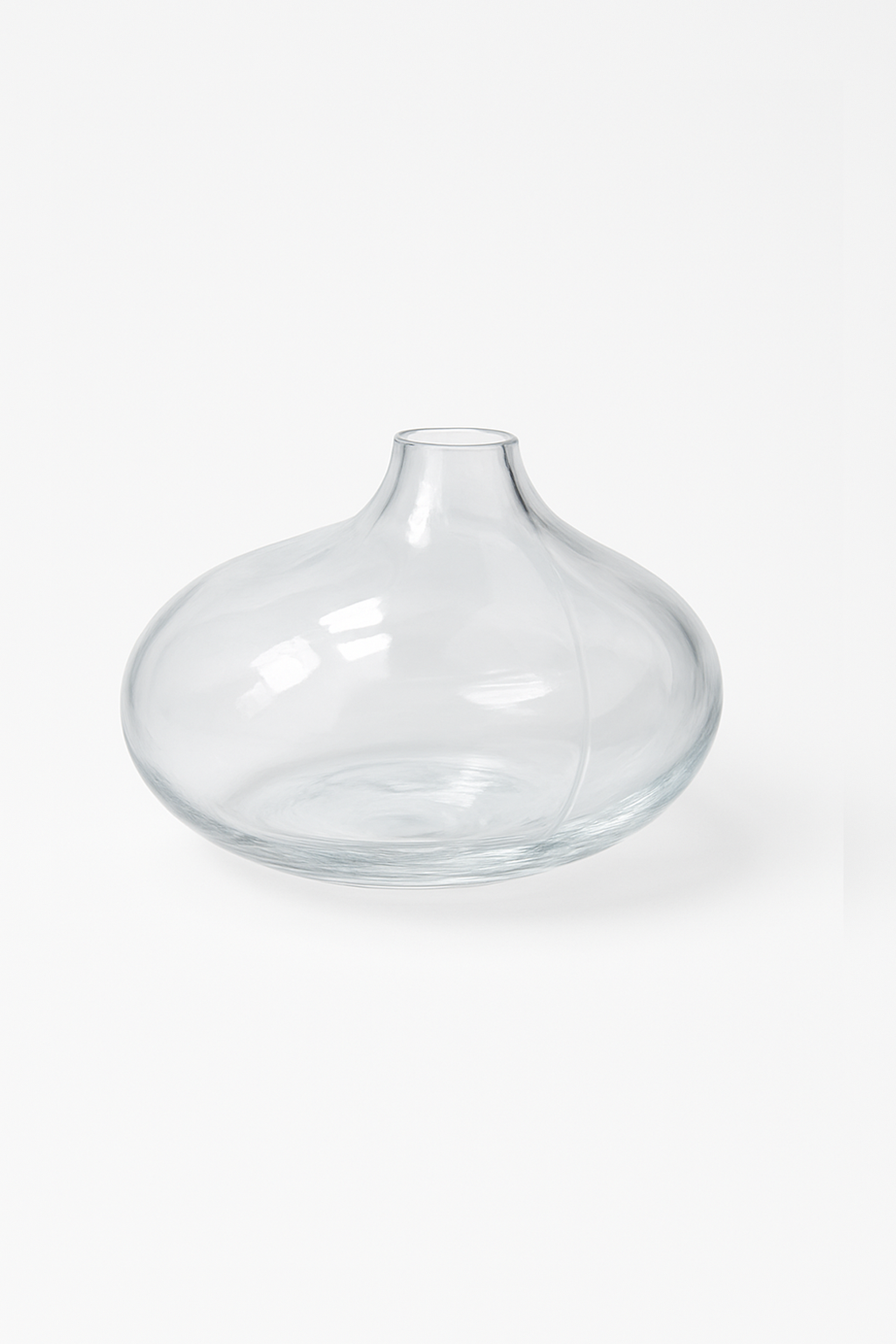 Onion-Shaped Clear Glass Vase