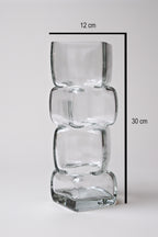 Stacked Cube Clear Glass Vase