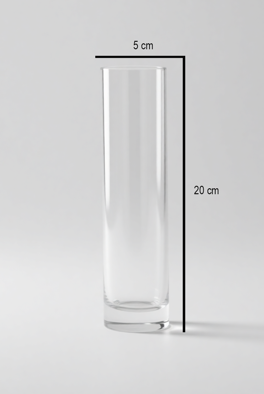 Slim Cylinder Clear Glass Vase