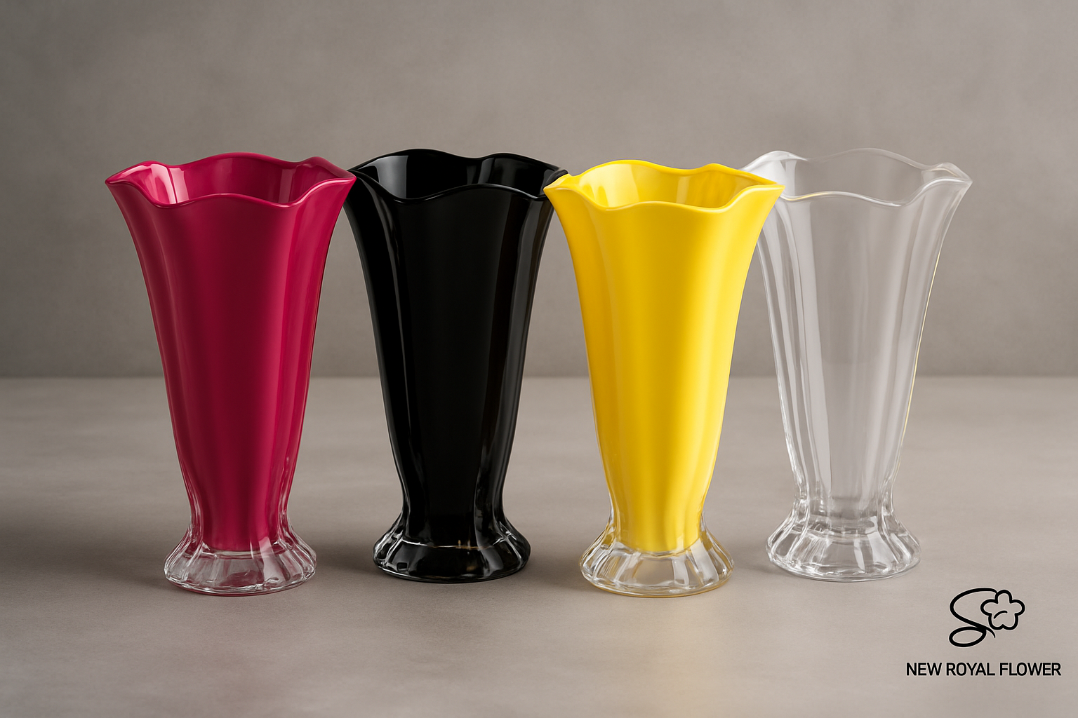 Elegant Fluted Glass Flower Vase