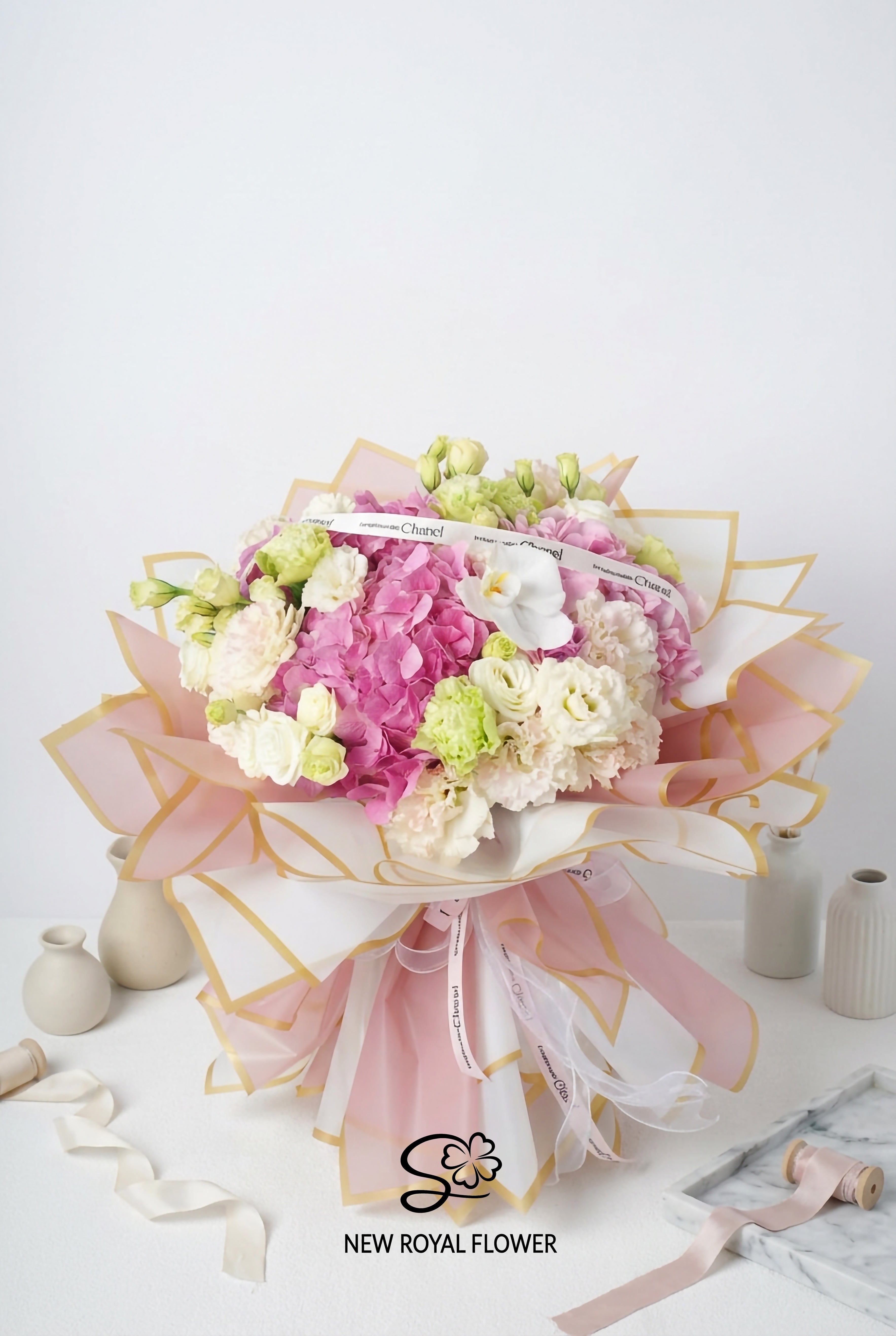 Blush Elegance Hydrangea Bouquet