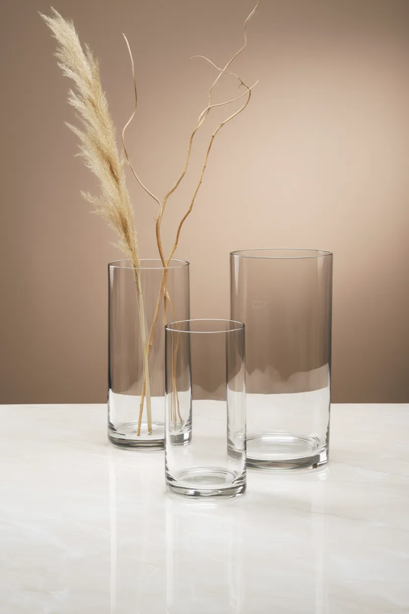 Classic Clear Glass Cylinder Vase – 5 Sizes