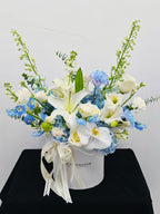 Azure Whisper Hat Box Bouquet