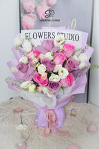 Pastel Pink & Purple Mixed Rose Bouquet