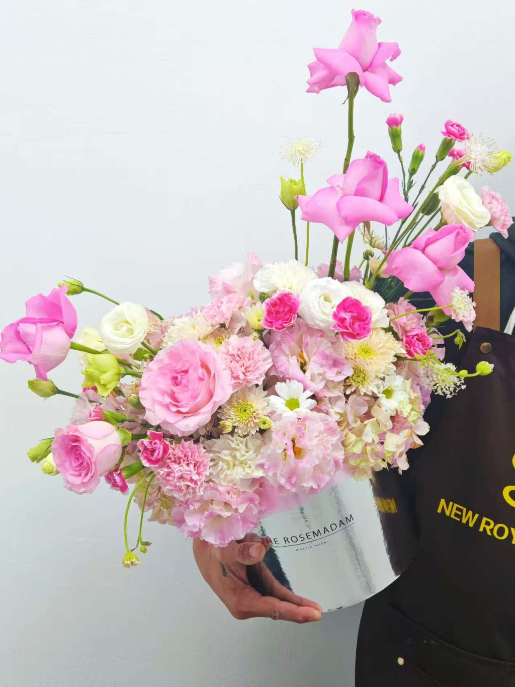 “Blush Whispers Pink Hat Box Bouquet”