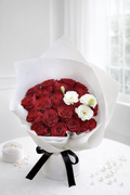 Timeless Elegance Red Rose & White Lisianthus Bouquet