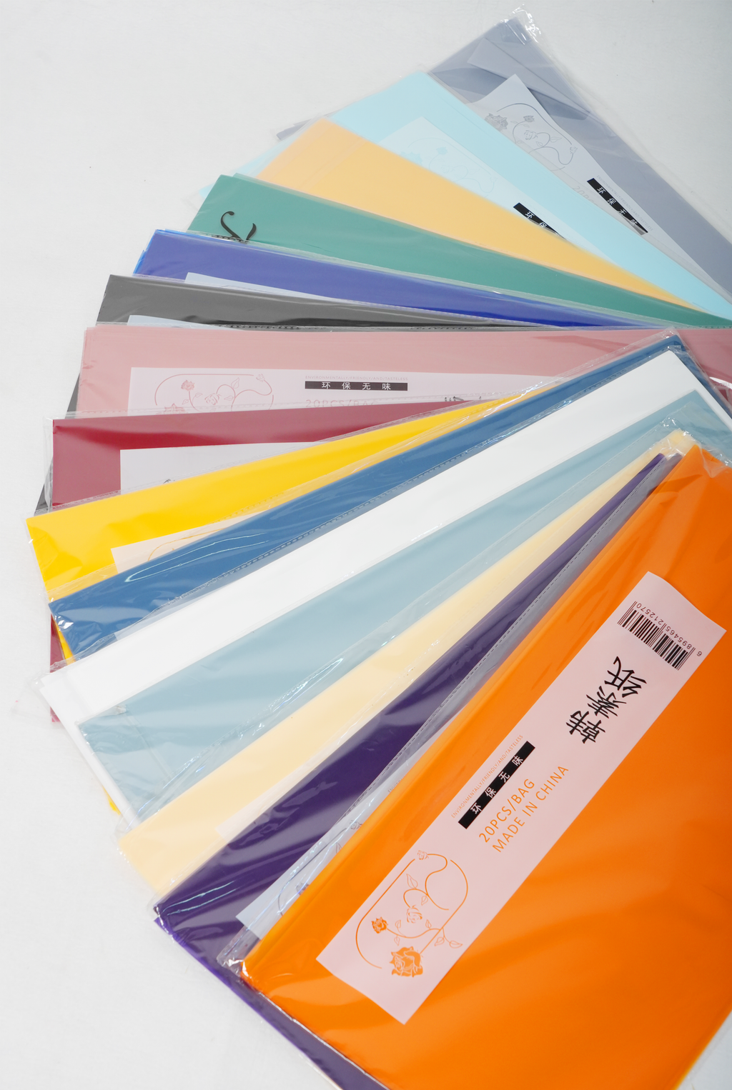 Transparent Flower Bouquet Wrapping Sheets – 15 Colors | 20 Sheets Pack