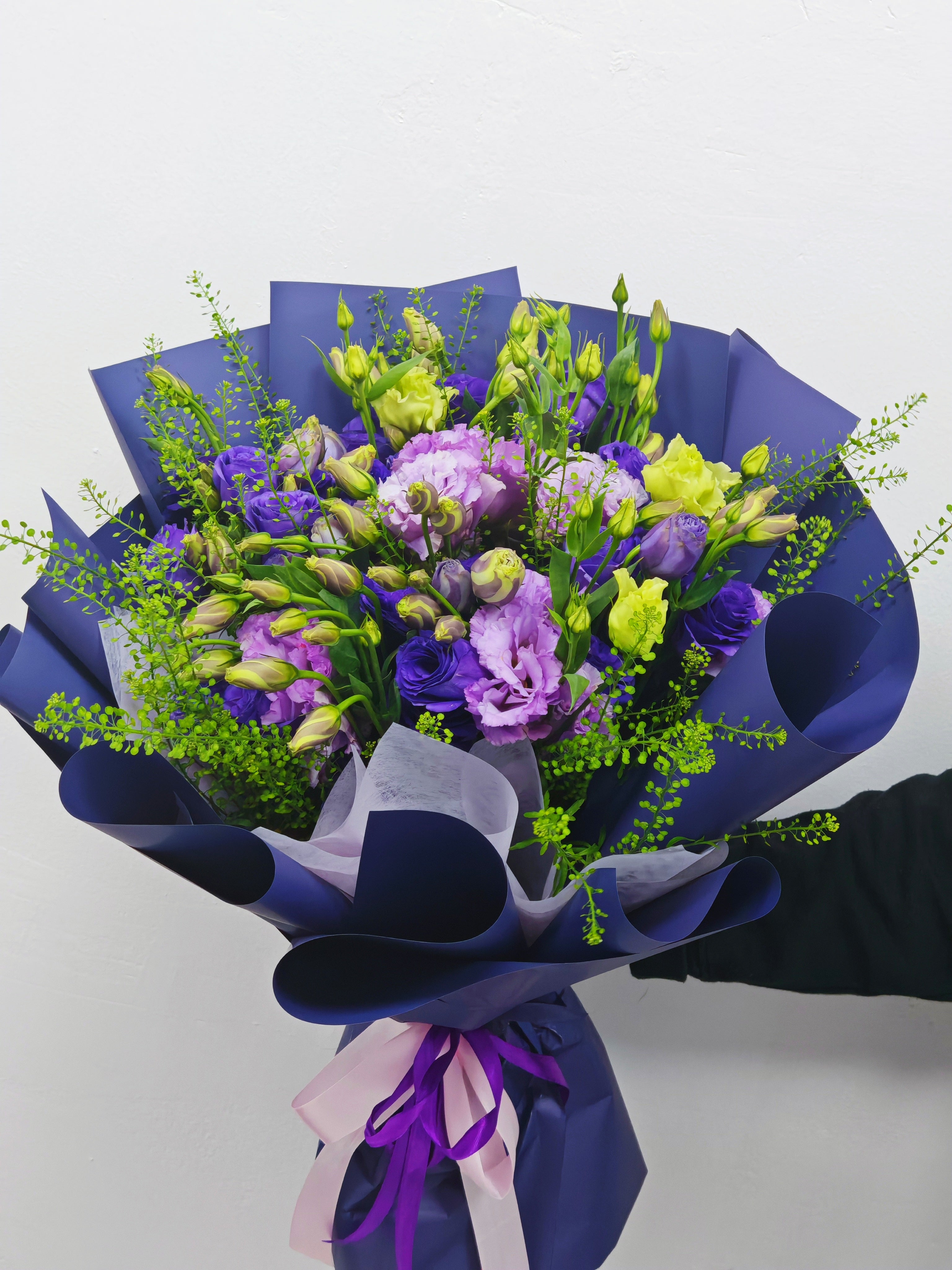 Purple Eustoma bouquet